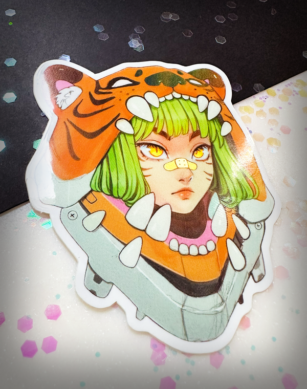 Tiger Hood Holographic Sticker