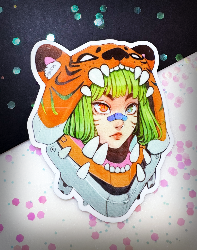 Tiger Hood Holographic Sticker