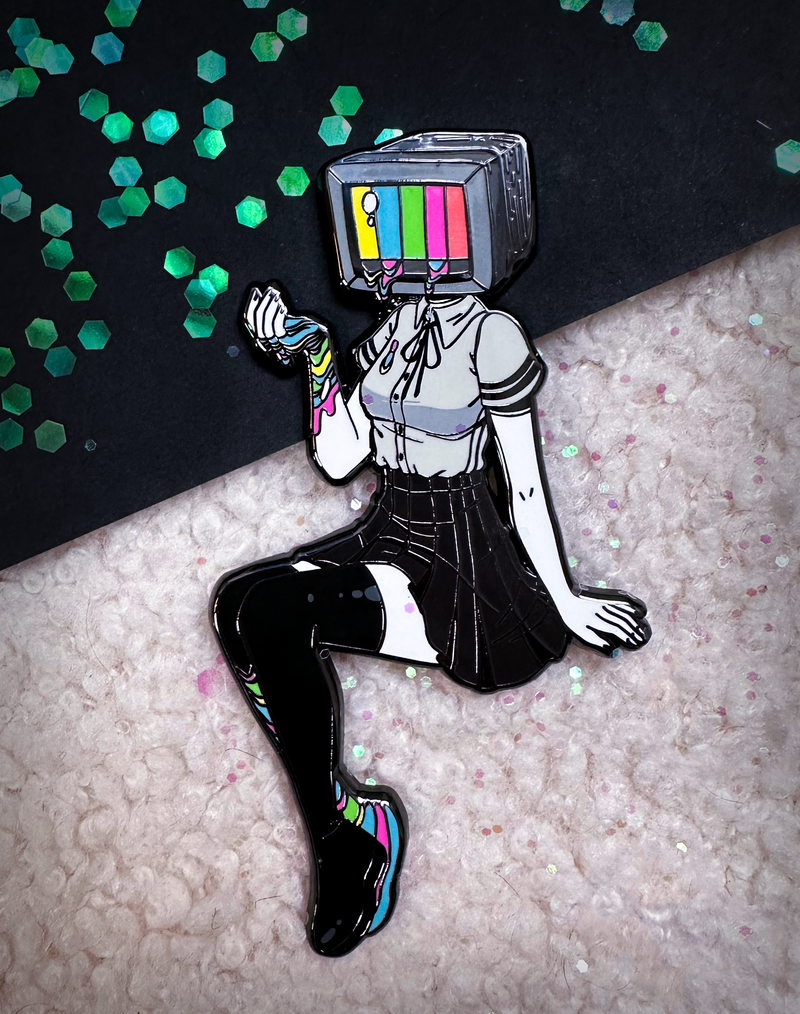 CRTV Girl Enamel Pin